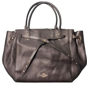 Black Pebble Turnlock Coach Bag